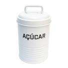 Lata de Açúcar 850g Metal Com Alça - Branco - NH