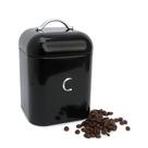 Lata de Café 500g Minimalista Com Alça - Preto - Hermética