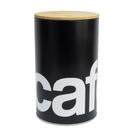 Lata de Café 500g Tampa de Bambu - Preto - Hermética