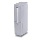 Lata de lixo COMODID Slim 5L com tampa pop-up com escova e suporte branco