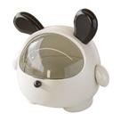 Lata de lixo Cute Rabbit Ears Desktop Mini Cream White Plastic