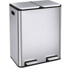 Lata de lixo dupla ComfyCorner 60L em aço inoxidável com controle de odor