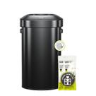 Lata de lixo EKO 60L redonda de aço inoxidável Open Top preta