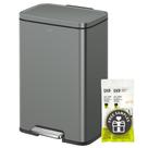 Lata de lixo EKO Madison 50L com tampa de aço inoxidável
