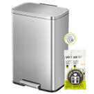 Lata de lixo EKO Madison Matte Stainless 50L/13,2 galões com forro