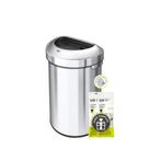 Lata de lixo EKO Urban 60L de aço inoxidável semi-redonda com tampa aberta