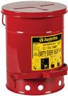 Lata de lixo em aço galvanizado Justrite 6L com tampa de fechamento automático Lata de lixo em aço galvanizado Justrite 6L com tampa de fechamento automático