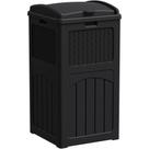 Lata de lixo externa Greesum 125L Resina impermeável preta escura