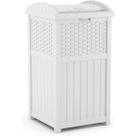 Lata de lixo externa Suncast 125L de plástico com tampa branca