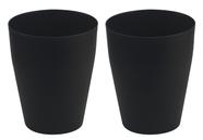 Lata de lixo Feisco Small Plastic Redonda de 5,7 L Preta Pacote com 2