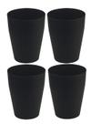 Lata de lixo Feisco Small Plastic Redonda de 5,7 L Preta (pacote com 4)