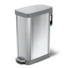 Lata de lixo Glad Slim com proteção contra odores Clorox, aço inoxidável 45L