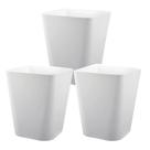 Lata de lixo Heagoale Small Plastic Square 6,1 L, pacote com 3 unidades, branca