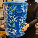 Lata de lixo HOZUSO de metal pintada à mão 38L para cozinha e casa Lata de lixo HOZUSO de metal pintada à mão 38L para cozinha e casa