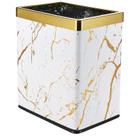 Lata de lixo Huaqinglian Small Office Lixeira de 10L em mármore branco Lata de lixo Huaqinglian Small Office Lixeira de 10L em mármore branco