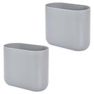Lata de lixo iDesign Cade Oval Plastic Small Grey, conjunto de 2