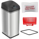Lata de lixo iTouchless 49L Sensor 2.0 em aço inoxidável com tampa