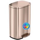 Lata de lixo iTouchless SoftStep 50L em aço inoxidável ouro rosa