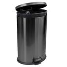 Lata de lixo KOOMADE 40L/10,5 galões de aço inoxidável com tampa preta
