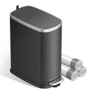 Lata de lixo KUK Slim 10L em aço inoxidável com tampa Soft Close Black