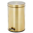Lata de lixo MDesign Tall 12L Round Metal Step Soft Brass