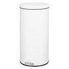 Lata de lixo mDesign Tall 30L com tampa de metal com forro - branca Lata de lixo mDesign Tall 30L com tampa de metal com forro - branca