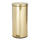 Lata de lixo MDesign Tall 30L Metal Lidded Step Soft Brass
