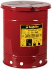 Lata de lixo oleoso Justrite 10L galvanizado com tampa de fechamento automático Lata de lixo oleoso Justrite 10L galvanizado com tampa de fechamento automático
