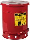Lata de lixo oleoso Justrite 10L galvanizado com tampa de fechamento automático Lata de lixo oleoso Justrite 10L galvanizado com tampa de fechamento automático