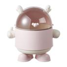 Lata de lixo para mesa, fofa, rosa, desenho animado, tampa giratória, plástico 249 g