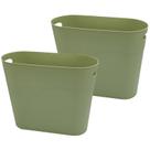 Lata de lixo ROYFACC 12L, lixeira de banheiro de plástico, pacote com 2 unidades, verde