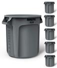 Lata de Lixo Rubbermaid Commercial BRUTE 10L Cinza - Pacote com 6