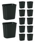 Lata de Lixo Rubbermaid Commercial - Pacote com 12 Unidades (12,25L) - Preta