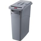 Lata de lixo Rubbermaid Slim Jim 60L com tampa e fechadura com chave cinza Lata de lixo Rubbermaid Slim Jim 60L com tampa e fechadura com chave cinza
