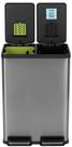 Lata de lixo SIMPLI-MAGIC 60L Elegant Black com resíduos e reciclagem