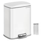 Lata de lixo SONGMICS 20L de aço inoxidável com tampa branca ULTB543W01