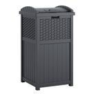 Lata de lixo Suncast Wicker-Style Hideaway 125L Cyberspace Grey