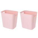Lata de lixo UUJOLY de plástico de 3,5 L para banheiros, cozinhas rosa, pacote com 2