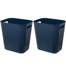Lata de lixo UUJOLY Plastic 13L azul marinho para cozinha de banheiro