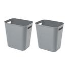 Lata de lixo UUJOLY Plastic 3,5 L cinza para banheiros e cozinhas, pacote com 2