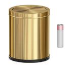 Lata de lixo YOJIA 15L/4Gal em aço inoxidável dourado com tampa giratória