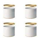Lata de papel Cartão e Metal Branca para Bombons Lembrancinhas Surpresas 7x10 cm 4Un