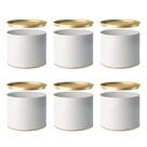 Lata de papel Cartão e Metal Branca para Bombons Lembrancinhas Surpresas 7x10cm 6Un