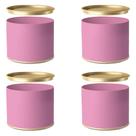 Lata de papel Cartão e Metal Rosa claro para Bombons Lembrancinhas Surpresas 7x10 cm 4Un