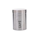Lata Hermética Café Prata 10x13x10Cm Inox