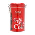 Lata Metal Redonda Tampa Hermética Coca-Cola Better With Coke Vermelho 11 x 20cm