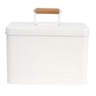 Lata Organizador Farmhouse Aço Galvanizado Off White 20,5cm - ACASA
