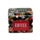 Lata porta cápsulas de metal coffee flowers preto