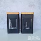 Lata Porta Mantimentos Pote De Café Açúcar Kit 2 Peças Cor:Retangular