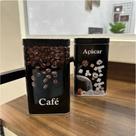 Lata Quadrada Café/Açúcar Duas Peças Preto